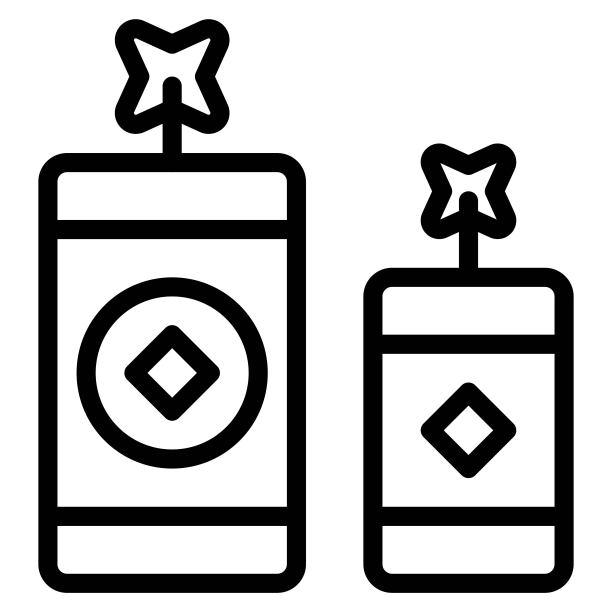 烟花图标，中国新年矢量插图图片下载