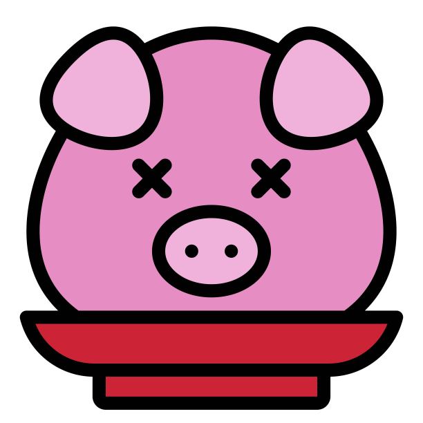 猪头图标，中国新年矢量插图图片下载