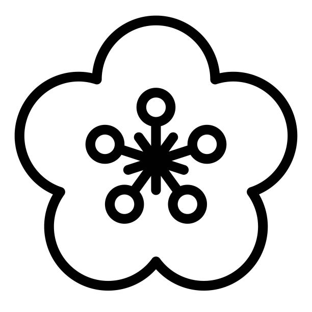 梅花图标，中国新年矢量插图图片下载