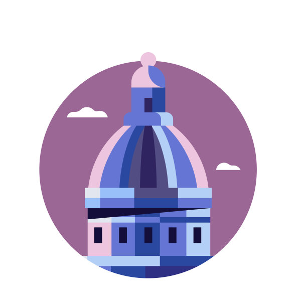 圣保罗大教堂平面设计的圆顶图标图片下载