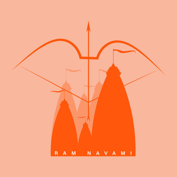 为什里拉姆纳瓦米庆典用弓箭的罗摩主矢量插图。图片下载