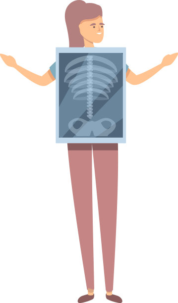 女性胸部x光图标卡通放射科图片下载