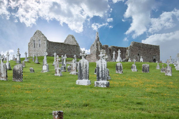 爱尔兰的风景，凯尔特人的交叉图片下载