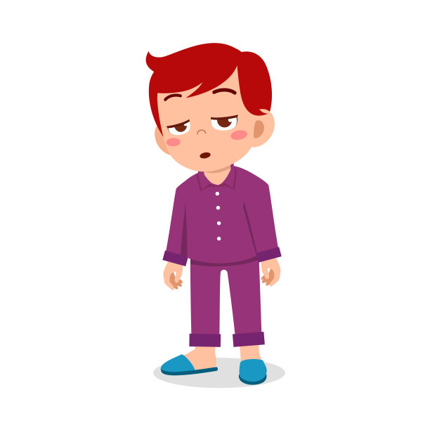 可爱的小男孩困了，想睡觉图片下载