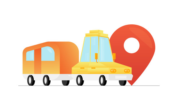 汽车旅行插画设计图片下载