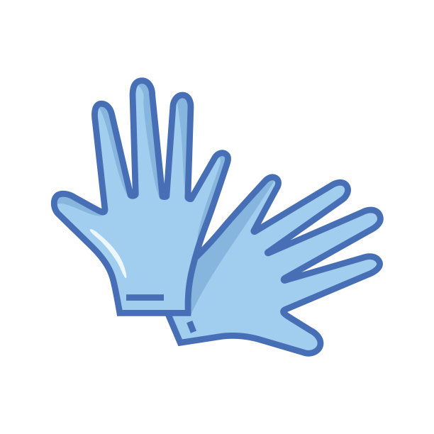 带医用手套的矢量颜色图标图片下载