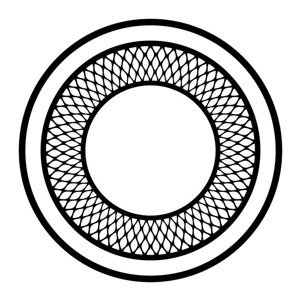几何圆形图案用于装饰圆形框架。图片下载