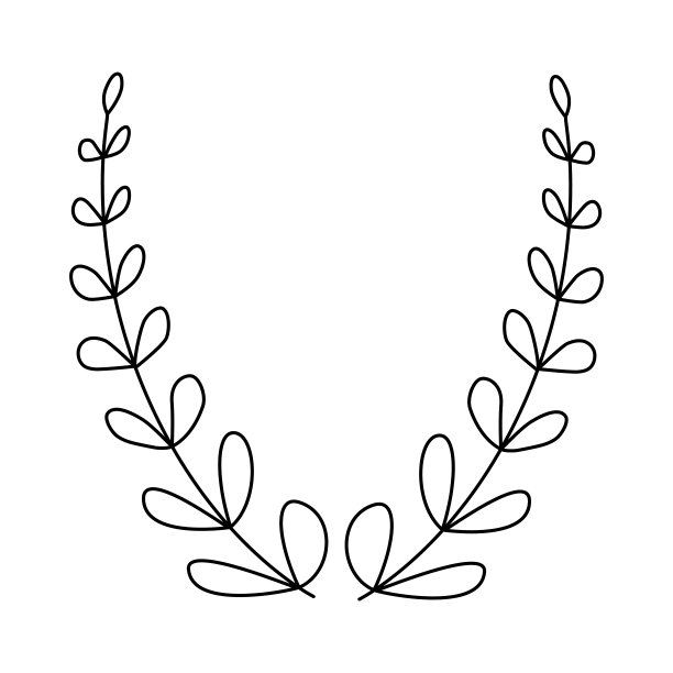 野花花的轮廓标志。为文本留出空间。那种波西米亚风格的标志。波西米亚风格。向量股票插图图片下载