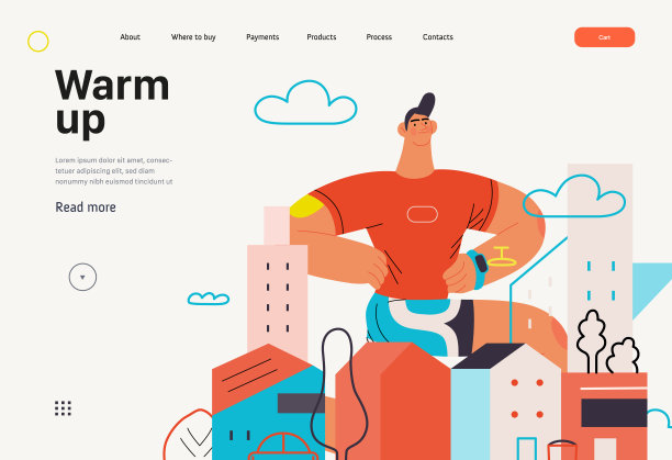 跑步者-一个人在户外跑步和锻炼，网站模板图片下载