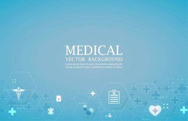 摘要六边形几何形状矢量医学背景图片下载