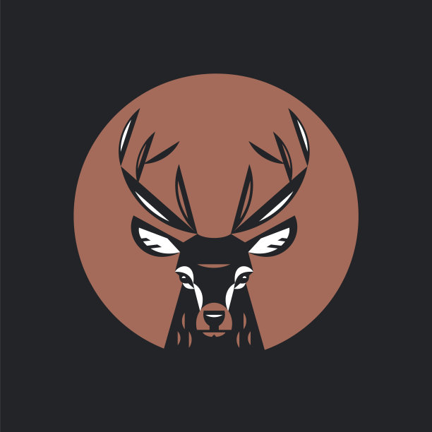 鹿图标标志最小的插图图片下载