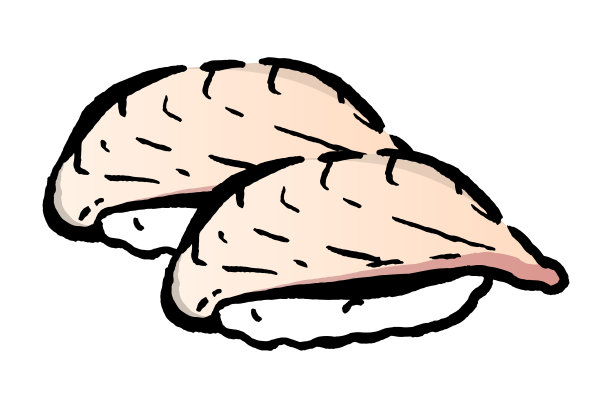 比目鱼寿司寿司孤立矢量插图。图片下载