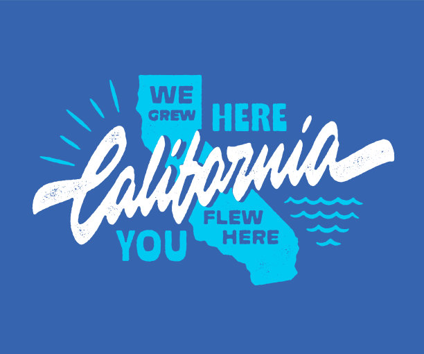 加州复古T恤印花设计图片下载