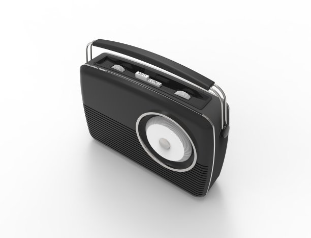 3d渲染的老式无线电接收机孤立在白色背景上图片下载