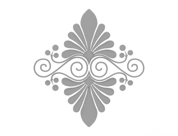 在白色背景上孤立的花卉装饰的3d渲染图片下载