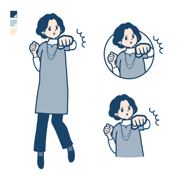 中年妇女穿着束腰外衣，前面有Punch的图片图片下载