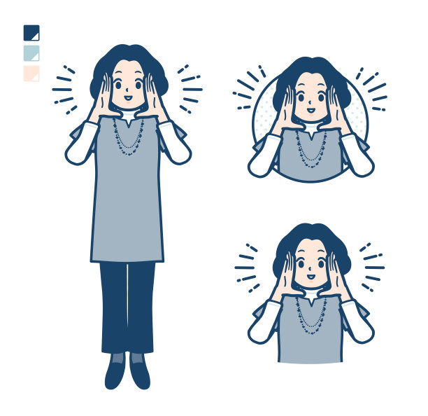 中年妇女穿着束腰外衣，大声呼喊图片下载