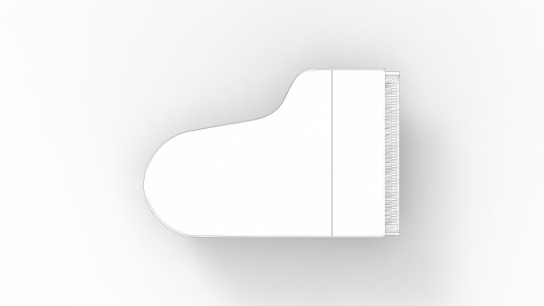 三维渲染的三角钢琴孤立在白色背景图片下载