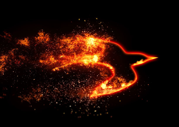 一只凤凰拍打翅膀的插图图片下载