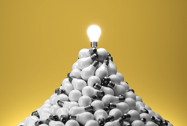 灯泡技术在前面的背景- 3D插图图片下载