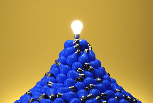 灯泡技术在前面的背景- 3D插图图片下载