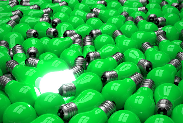 灯泡技术在前面的背景- 3D插图图片下载