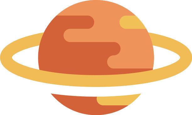 环形行星球体图标平坦土星符号图片下载
