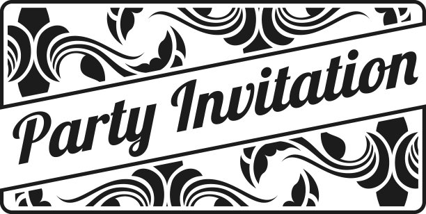 派对邀请卡前面的复古装饰图片下载