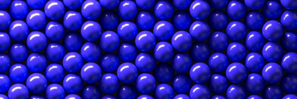 图案形式的蓝色球体几何结构3D渲染图片下载