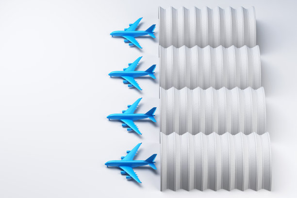 有复制空间的机库中有四架飞机图片下载