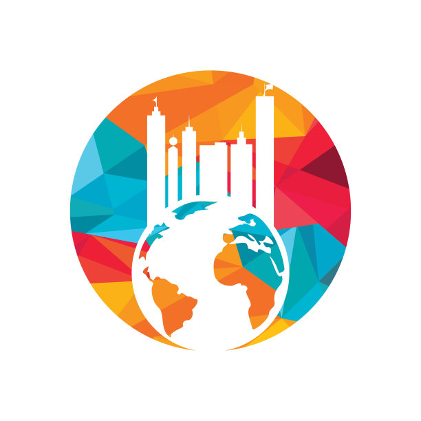 全球城市矢量标志设计概念。图片下载