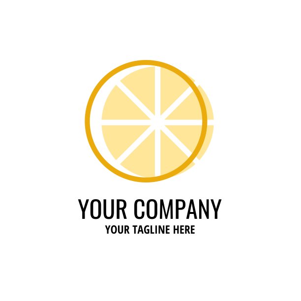 新鲜的橙色简单的标志模板。新鲜水果矢量图标设计图片下载