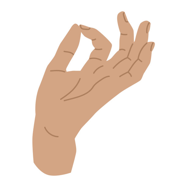 优雅的女人手势。平面风格在矢量插图。孤立在白色背景元素。肢体语言，非语言，手指，手掌，握着，抓着。用于促销优惠。图片下载