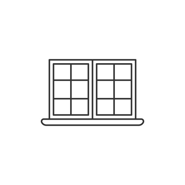 平面风格的窗口图标。孤立的背景上的窗框矢量插图。室内标识的经营理念。图片下载