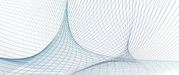 蓝色、青色、灰色线条艺术图案。电力的概念。矢量的曲线。相交线。技术设计。白色背景。摘要工业横幅、登陆页。EPS10插图图片下载