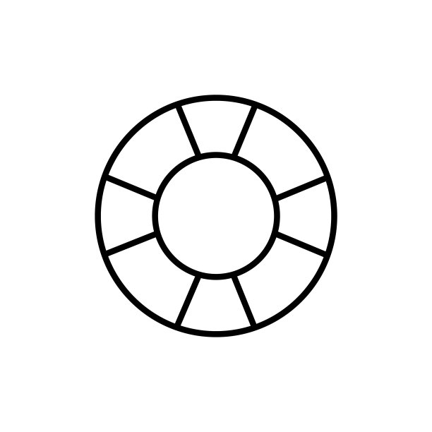 救生圈图标，矢量轮廓logo，在白色背景上隔离图片下载