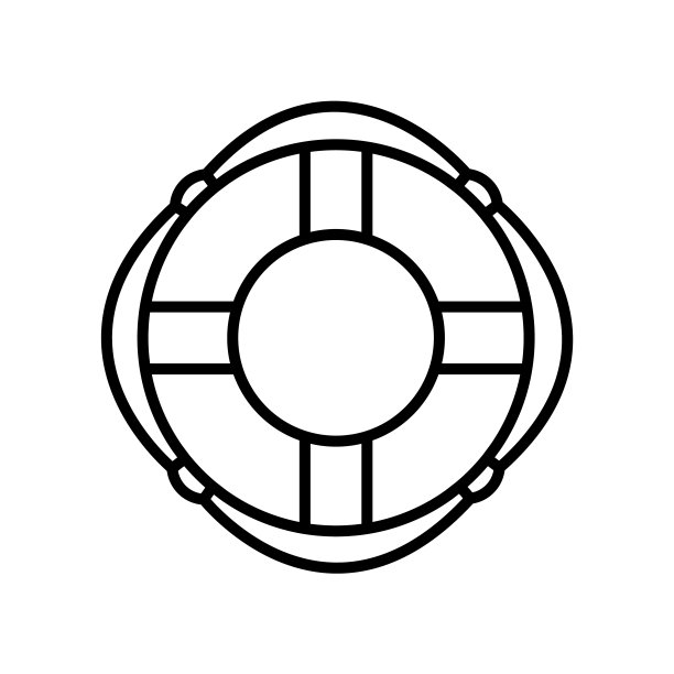 救生圈图标，矢量轮廓logo，在白色背景上隔离图片下载