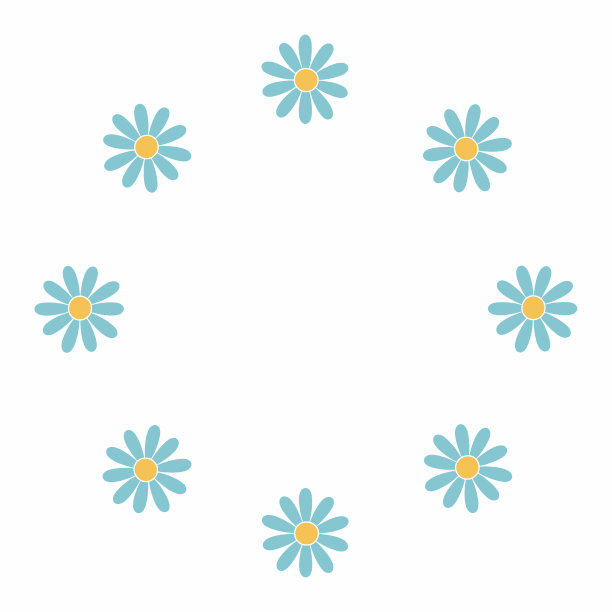 圆形框架，甘菊。放置文字或照片的地方。以雏菊为装饰元素的明信片。花卉装饰。图片下载