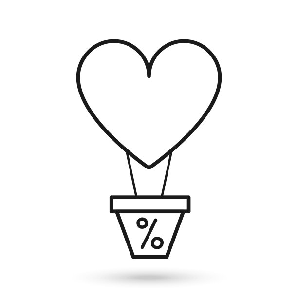 气球百分比标签图标轮廓向量。图片下载