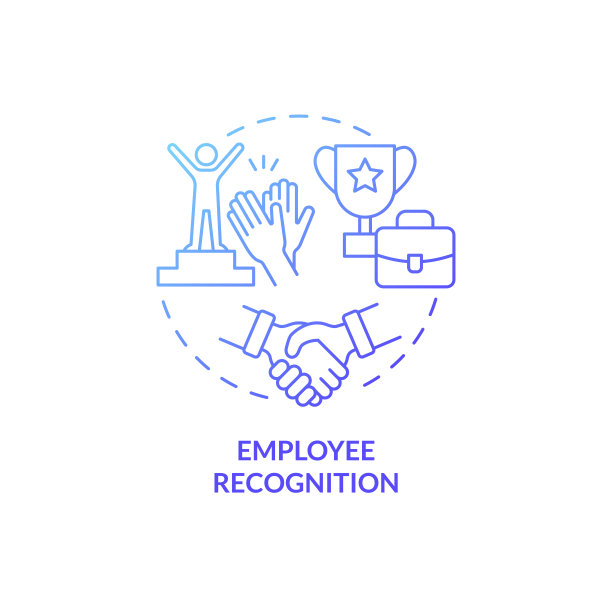 员工识别蓝色渐变概念图标图片下载