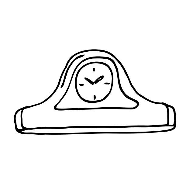 矢量涂鸦时钟，手表图标。业务信号。向量eps.10图片下载