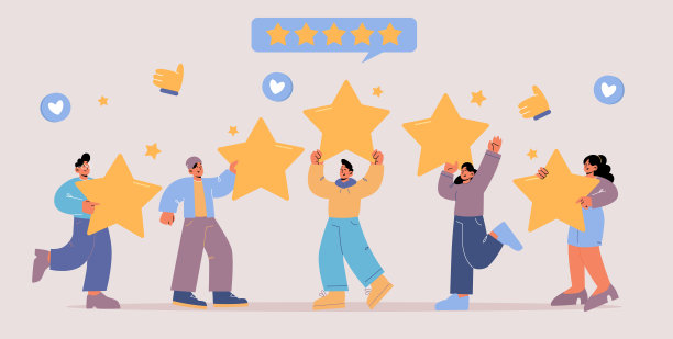 反馈,客户审核。拥有金色星星的人图片下载