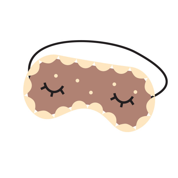 可爱的夜间睡眠眼罩。向量剪贴画图片下载