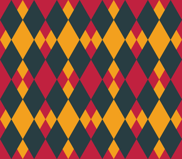 菱形无缝图案，有红、黄、黑三种颜色。适用于各种印刷品、织物、书籍封面、表面及网布使用图片下载