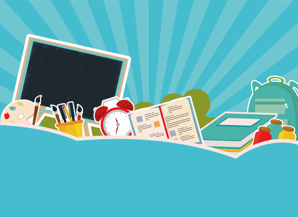 黑板和学习用品图片下载