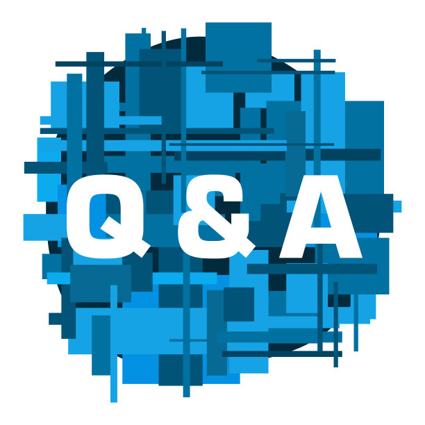 问答-问题和答案蓝色随机方块圆圈孤立的文本图片下载