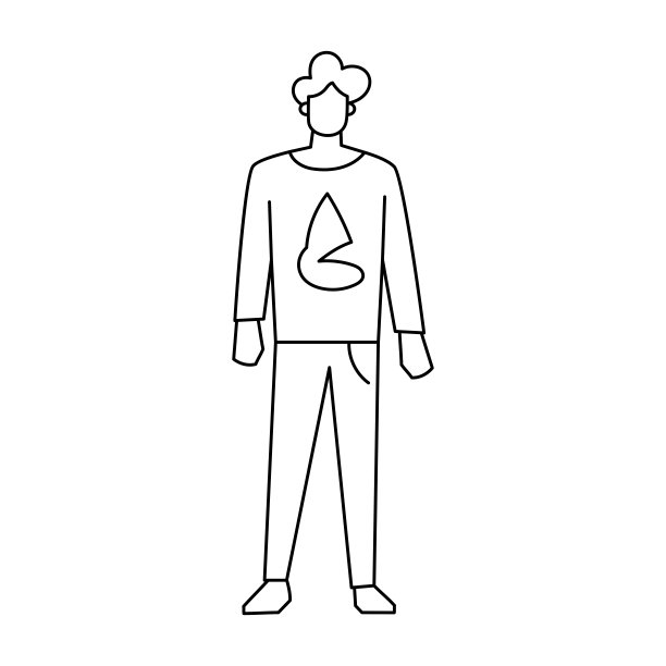 孤立男子行走画矢量插图图片下载