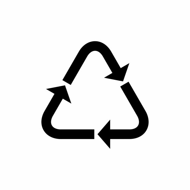 塑料回收代码应用于包装。图片下载