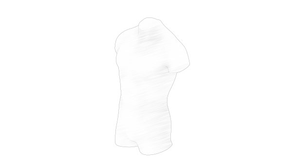 3d渲染男性躯干孤立在白色背景图片下载