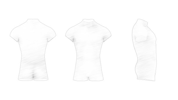 3d渲染男性躯干孤立在白色背景图片下载